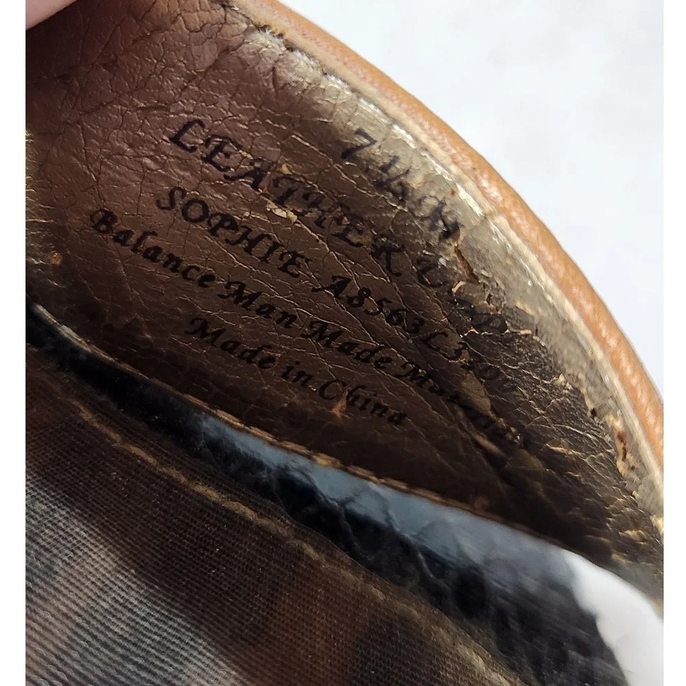 Sam Edelman Sophie Wedge Sandals Womens 7.5 Black Tan Leather Mixed Texture